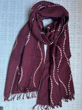 Bandhani Wool Stole- Red Spice