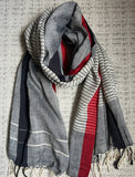 Handwoven Organic Cotton Stole, Stormy Weather