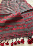 Crimson Slate Handwoven Kutch Stole / Runner