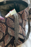 Quilted Cotton Leaf Print Tote