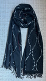 Wool Stole - Bandhani or Tied and then Dip Dyed Indigo